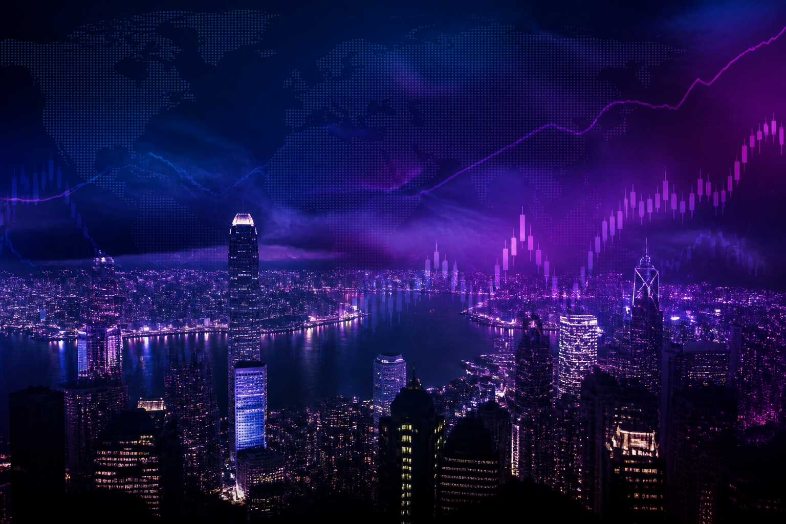 Global markets city skyline atmosphere
